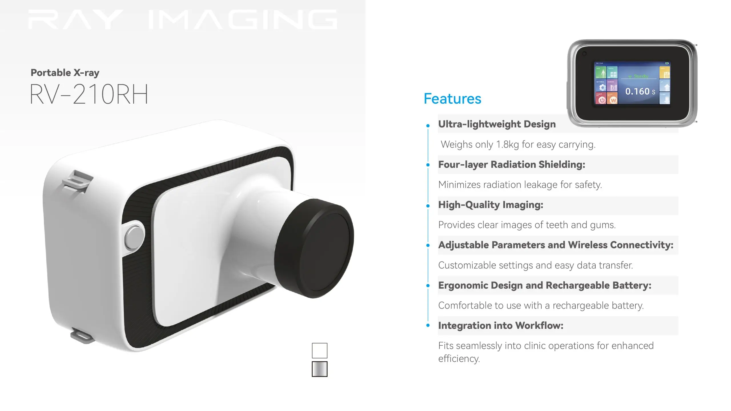 SafeRay RV-210RH Product Features Infographic